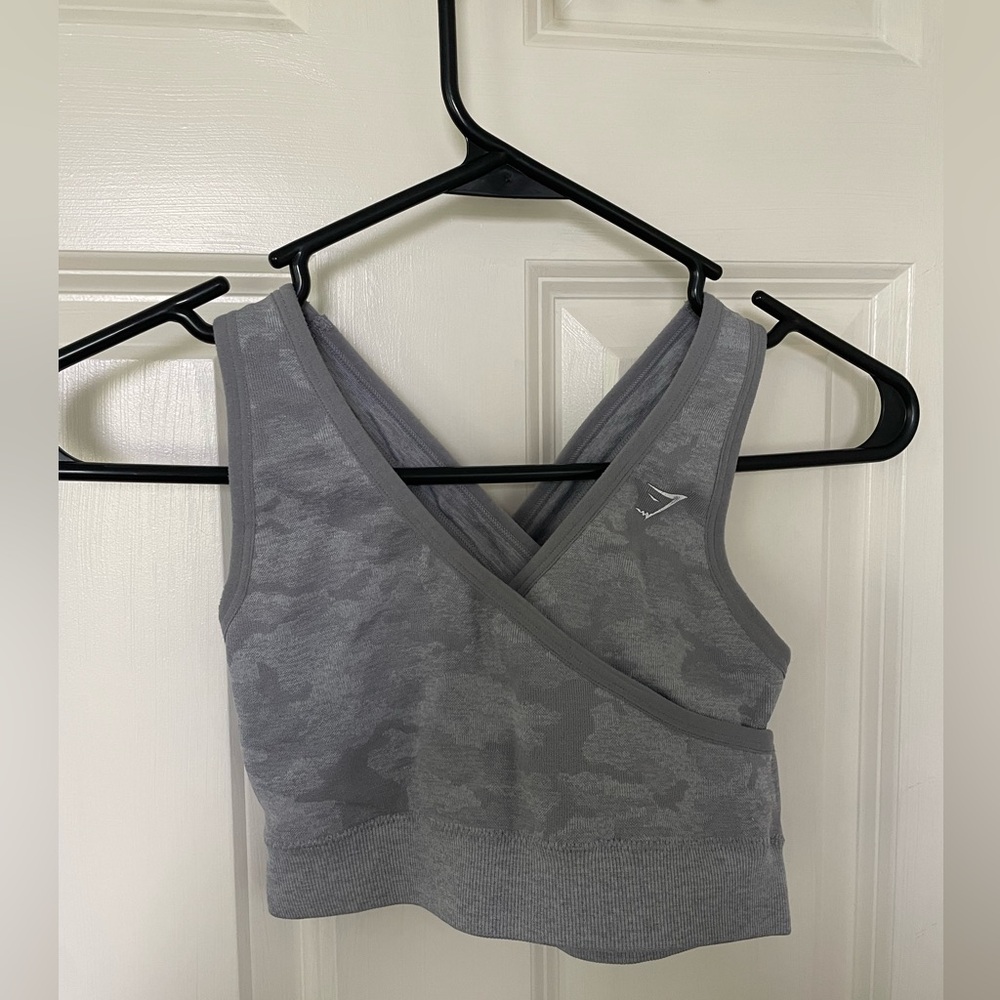 Gymshark Grey Marl Camouflage Sports Bra